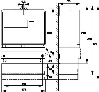 абаритные размеры счетчика Z.B120/210